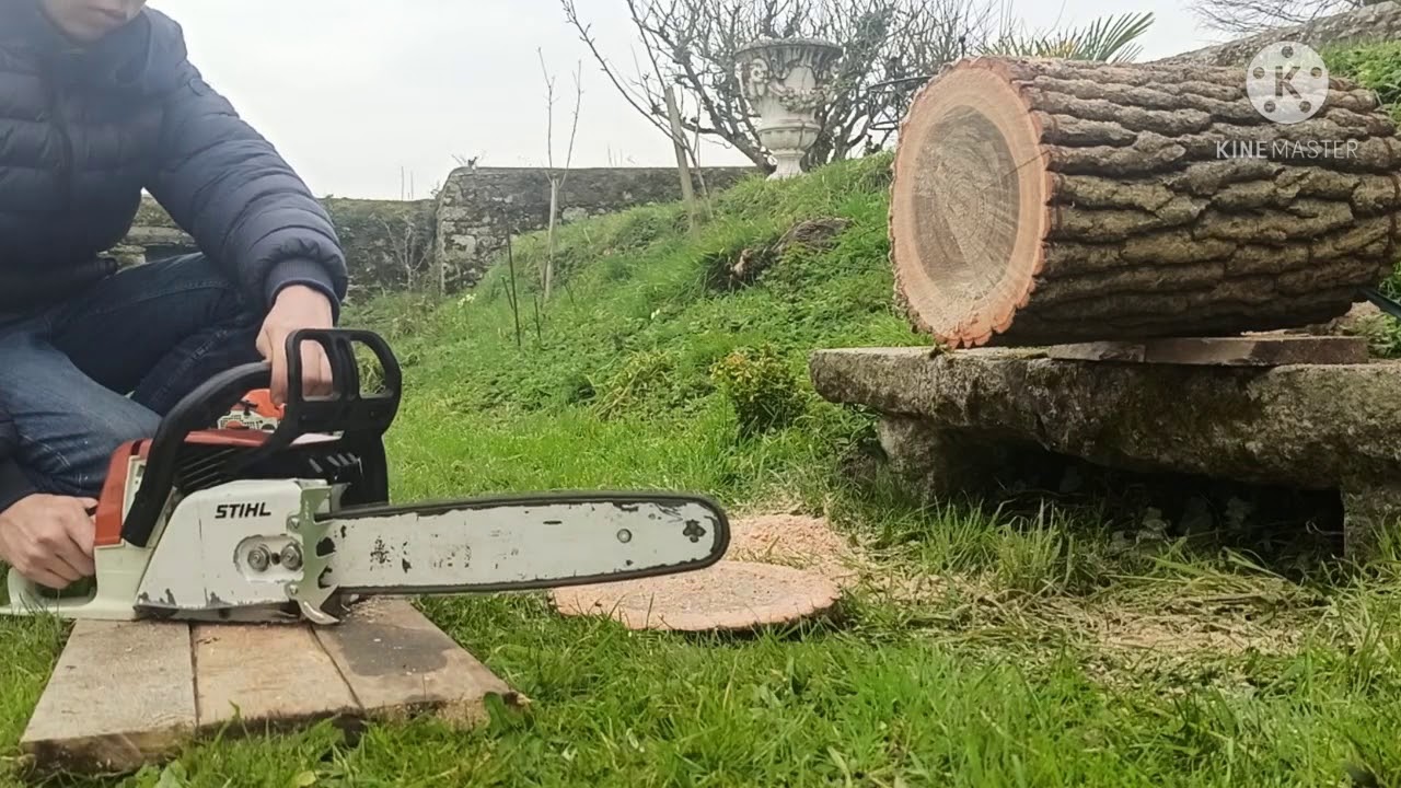 test de Coupe de mes tronçonneuses stihl !!!! | Robot Maniak