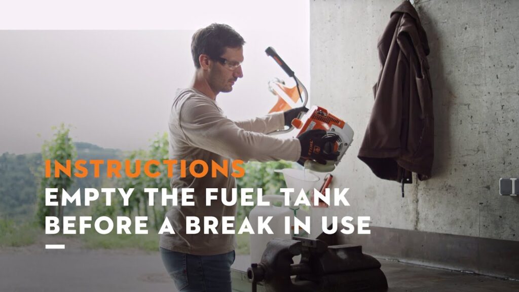 Why it's important to empty the fuel tank before a break in use