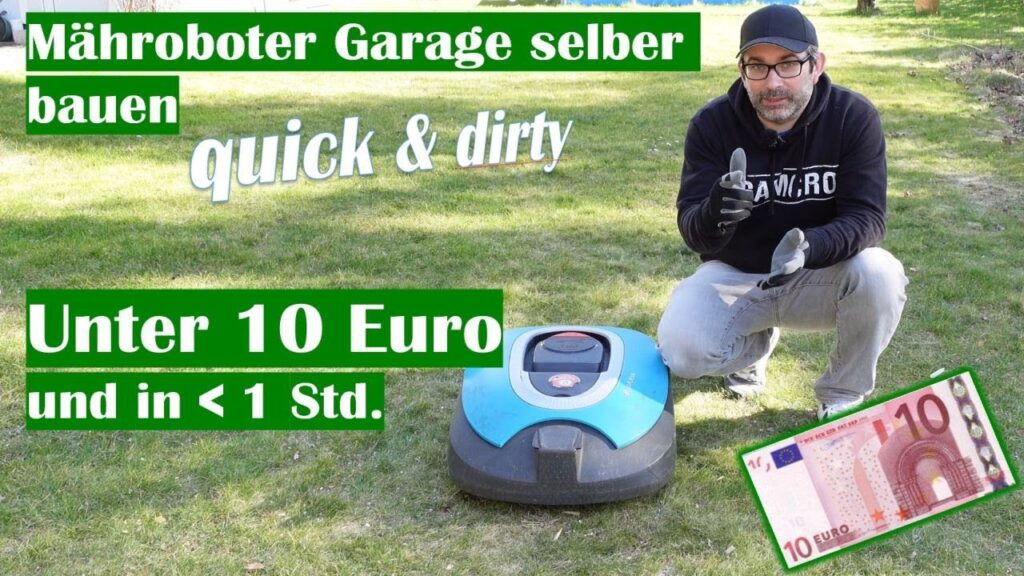 MÄHROBOTER GARAGE SELBER BAUEN: Günstigste Überdachung für Rasenroboter? Unter 10 Euro & 60min 🔨🔨🔨