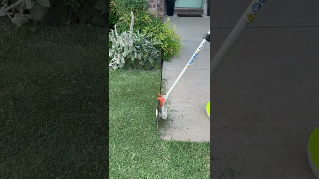 How to Use a STIHL Rotary Scissor attachment to Edge Your Lawn #shorts