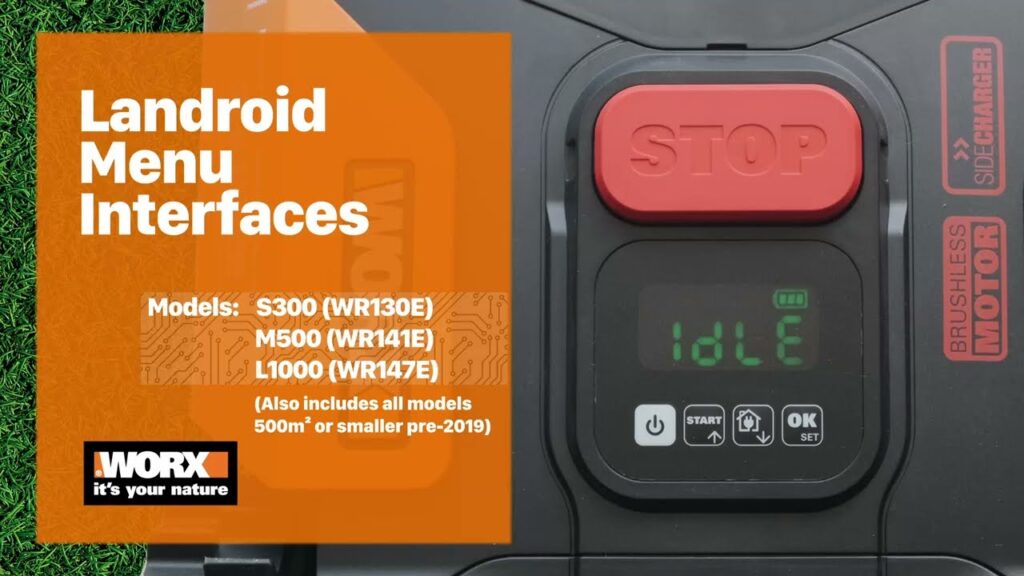 Worx Landroid Menu Interfaces - (WR130E, WR141E, WR147E)