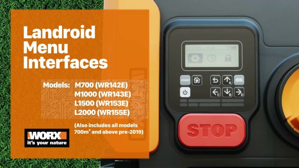 Worx Landroid Menu Interfaces -  (WR142E, WR143E, WR153E, WR155E)