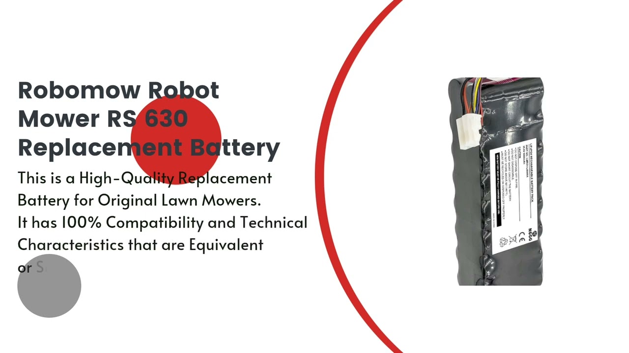 Replacement Battery for Robomow Robot Mower RS 630 Robot Maniak