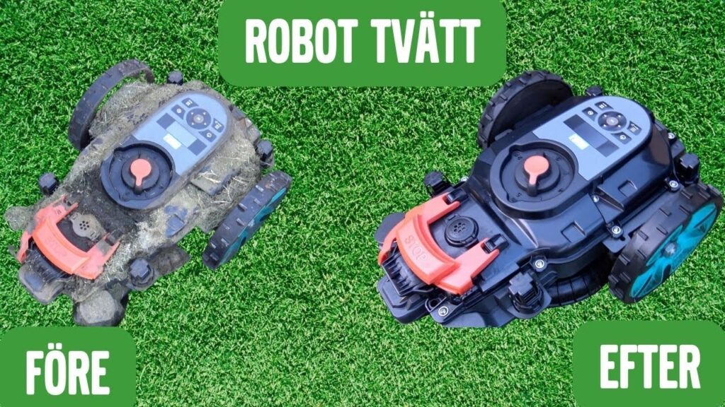 Tips på hur man rengör välanvänd robotgräsklippare.