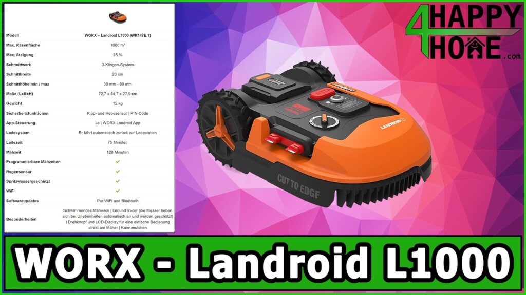 WORX - Landroid L1000 (WR147E.1) | Rasenmäher Roboter bis 1000 qm | Produktvorstellung