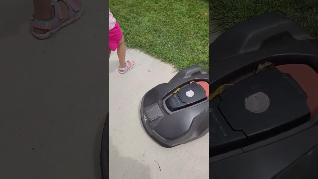 Husqvarna Automower (robot lawnmower) out on the street